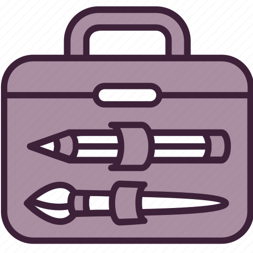 Bag, briefcase, brush, business, equipment, portfolio, tools icon - Download on Iconfinder