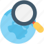 globe, magnifier, magnifying, search location, world map 