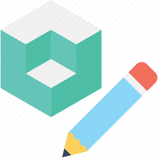 Cubes, designing, drafting, geometry, pencil icon - Download on Iconfinder