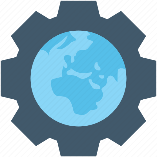 Cog, geography, globe, world map, worldwide icon - Download on Iconfinder