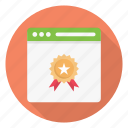 achievement, browser, medal, prize, webpage