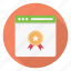 achievement, browser, medal, prize, webpage 