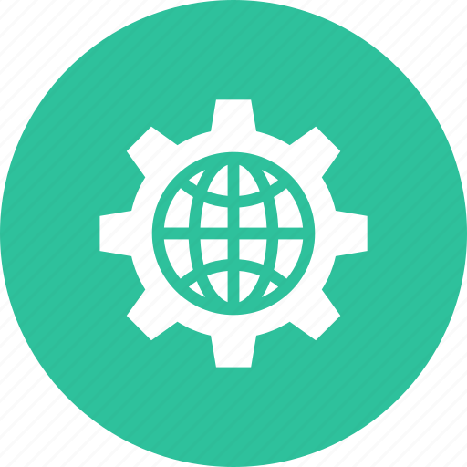 Cog, cogwheel, gear, globe, ico, setting icon - Download on Iconfinder