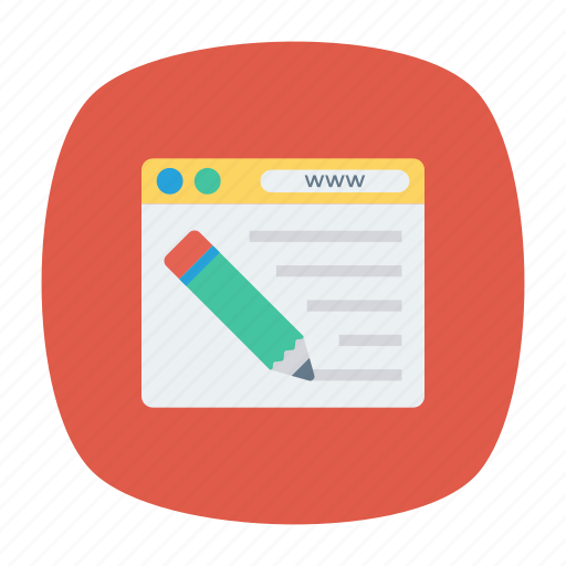 Browser, edit, webpage, write icon - Download on Iconfinder