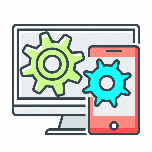 Application, cogwheels, communication, mobile, sync icon - Download on Iconfinder