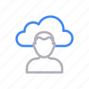 cloud, database, profile, server, user