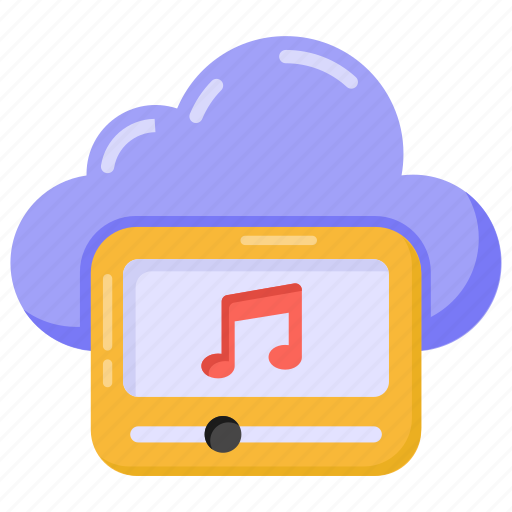 Cloud media, cloud music, cloud player, cloud music player, media player icon - Download on Iconfinder