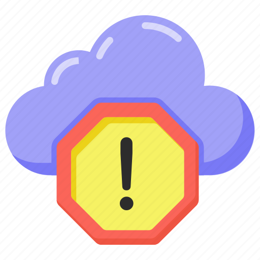Cloud warning, cloud error, cloud alert, cloud caution, cloud attention icon - Download on Iconfinder
