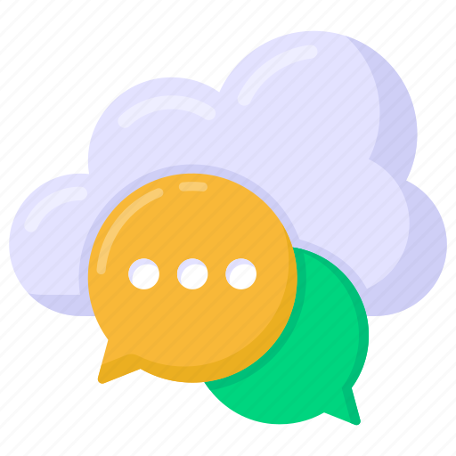 Cloud conversation, cloud chat, cloud messaging, cloud discussion, cloud speech icon - Download on Iconfinder