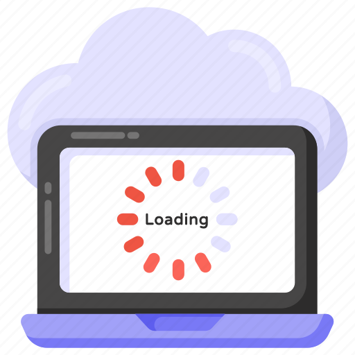 Software loading, laptop loading, cloud loading, cloud laptop, cloud technology icon - Download on Iconfinder