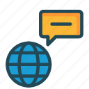 bubble, chat, message, world