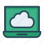 cloud, database, laptop, server 