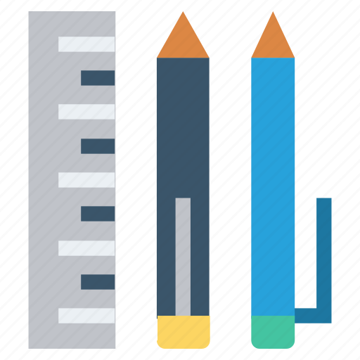 Drafting, geometry, pen, pencil, ruler, ruler and pencil’s, sketching icon - Download on Iconfinder