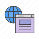 globe, optimization, page, seo, web icon 