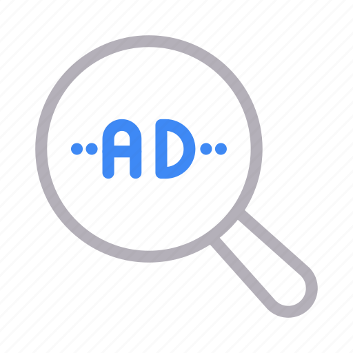 Ad, magnifier, marketing, search, seo icon - Download on Iconfinder