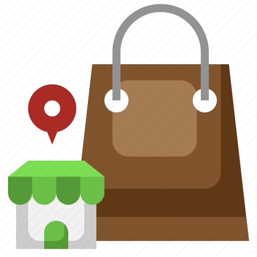 Location, maps, shopping, bag, pin, commerce icon - Download on Iconfinder