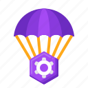 airdrop, parachute, delivery, package