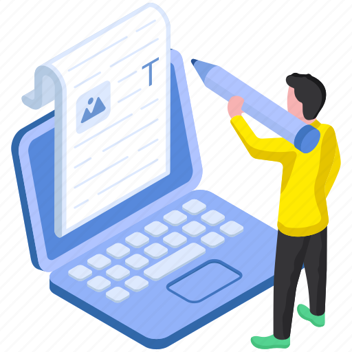 Online text writing, article writing, writing, copywriting, blog writing icon - Download on Iconfinder