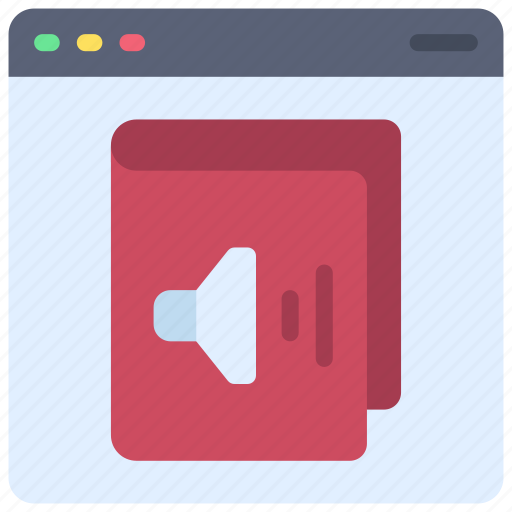 Audio, book, browser, webpage, website, education icon - Download on Iconfinder