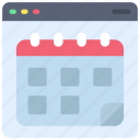 calendar, browser, webpage, website, schedule, date
