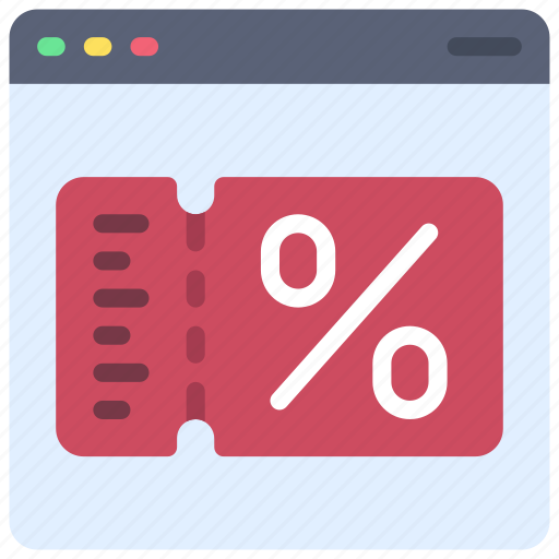 Coupon, browser, webpage, website, discount, percentage icon - Download on Iconfinder