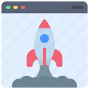launch, browser, webpage, website, rocket, release