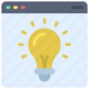 lightbulb, browser, webpage, website, light, idea