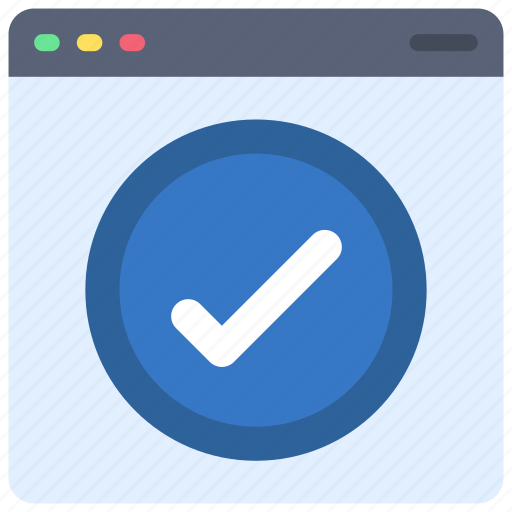 Tick, browser, webpage, website, correct, done, check icon - Download on Iconfinder