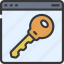 key, browser, webpage, website, unlock, lock 