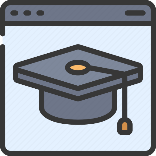 Student, cap, browser, webpage, website, graduation, education icon - Download on Iconfinder
