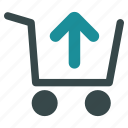 basket, product, arrow up, cart, shopping, clear, remove item