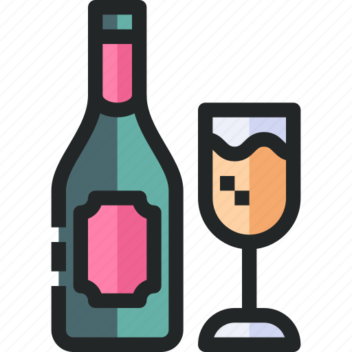 Champagne, couple, love, pre wedding, wedding icon - Download on Iconfinder