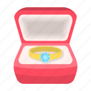 box, delivery, gift, package, ring