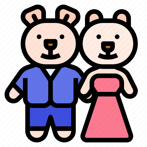 Bear, bride, doll, groom, newlywed icon - Download on Iconfinder