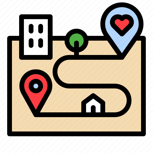 Ceremony, map, marriage, place, romance, wedding icon - Download on Iconfinder