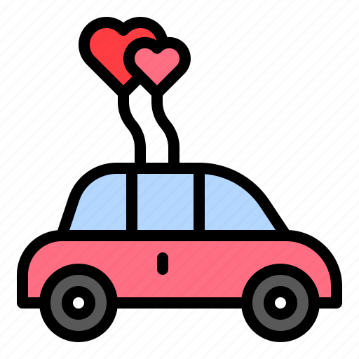 Car, ceremony, honeymoon, marriage, romance, vehicle, wedding icon - Download on Iconfinder