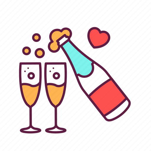 Champagne, bottle, glasses icon - Download on Iconfinder