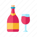 champagne, wine, alcohol, drink, beverage, glass, bottle
