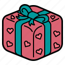 gift, heart, surprise, box, birthday, valentines, celebration