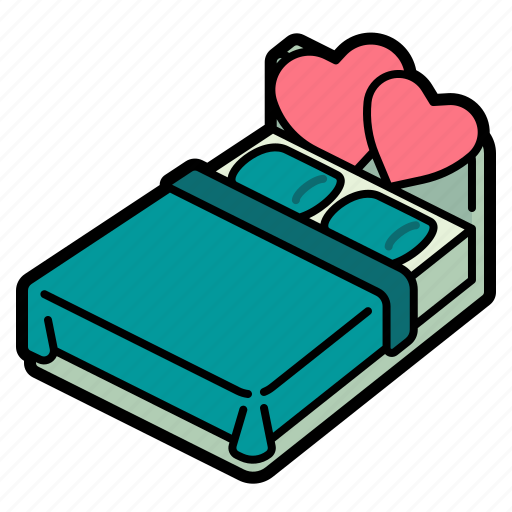 Love, romance, double, bed, valentines, bedroom, wedding icon - Download on Iconfinder