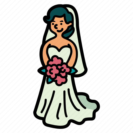 Wedding, fashion, bride, dress, feminine, clothing, elegant icon - Download on Iconfinder