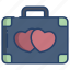 briefcase, heart 