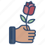 hand, flower, rose 
