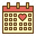calendar, heart, date, love