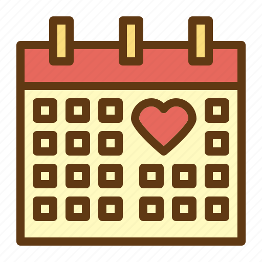 Calendar, heart, date, love icon - Download on Iconfinder