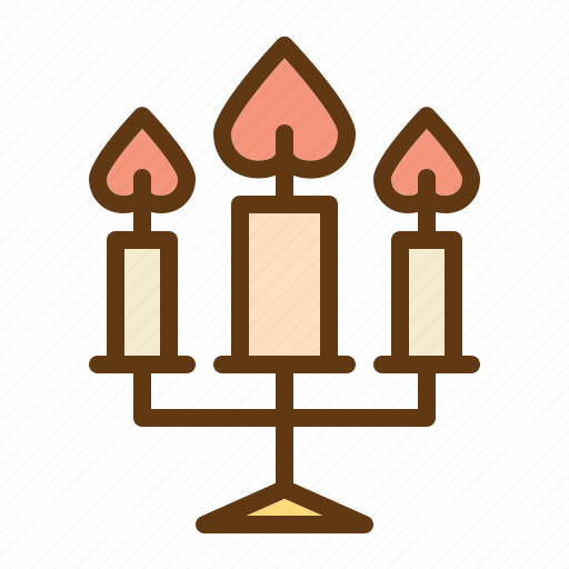 Candelabra, candles, three, burning icon - Download on Iconfinder