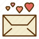 envelope, hearts, love, message