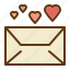envelope, hearts, love, message 