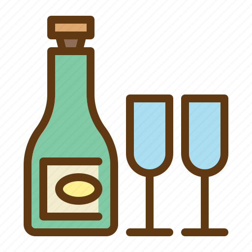 Glasses, champagne, wine, bottle icon - Download on Iconfinder