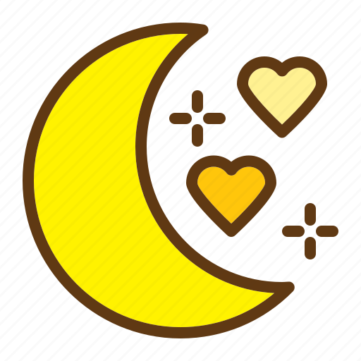 Moon, hearts, honeymoon icon - Download on Iconfinder